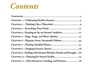 My Healthy Stream Table of Contents