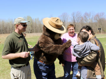 Smokey the Bear was on site meeting and greeting