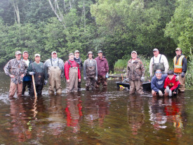 Partial crew at the mouth of Spring Creek