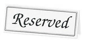 reserved Table Topper