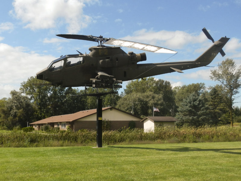 Cobra helicopter on display at park